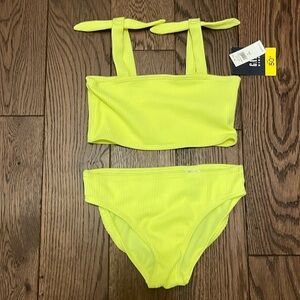 Gap Flourescent yellow swimsuit for young girl